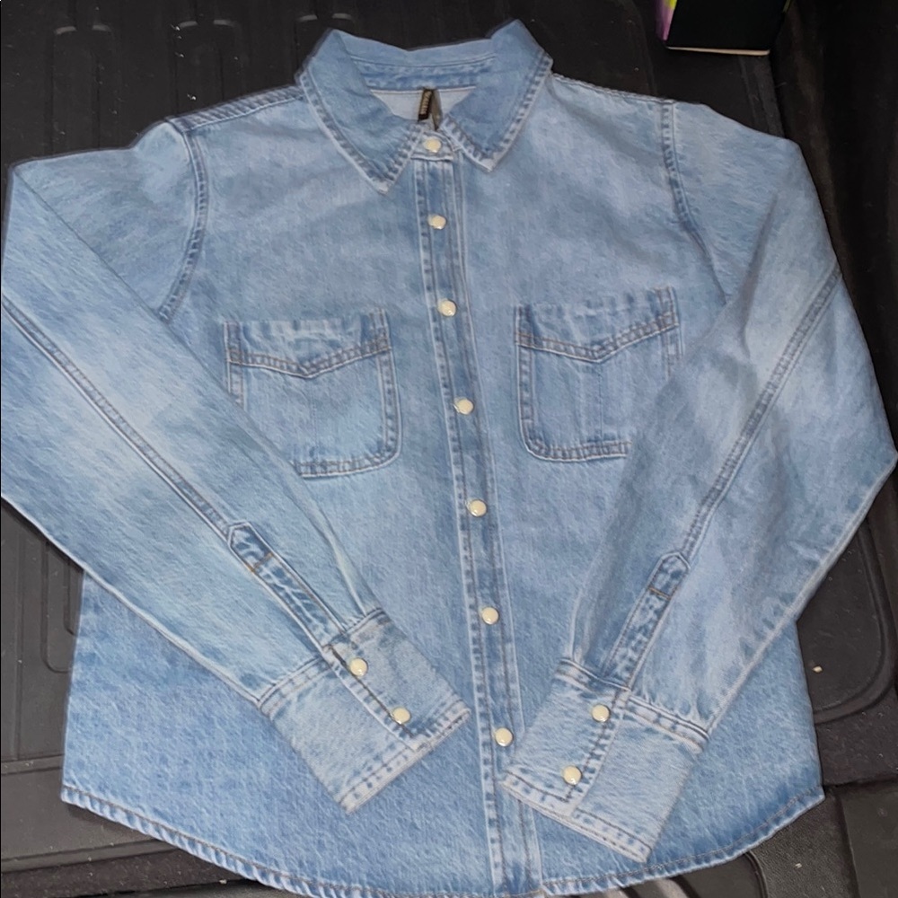 Blue Denim Button-Up Shirt